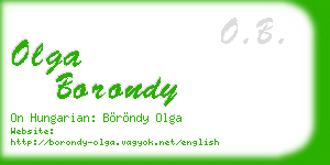 olga borondy business card