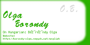 olga borondy business card